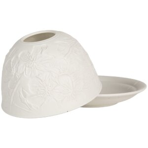 Clayre & Eef 6CE2209 Подсвечник фарфоровый белый Ø 12x8 см