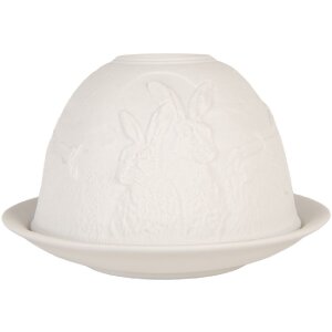 Clayre & Eef 6CE2210 Teelichthalter Weiss Ø...