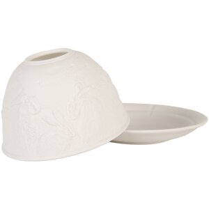 Clayre & Eef 6CE2210 Подсвечник фарфоровый белый Ø 12x8 см