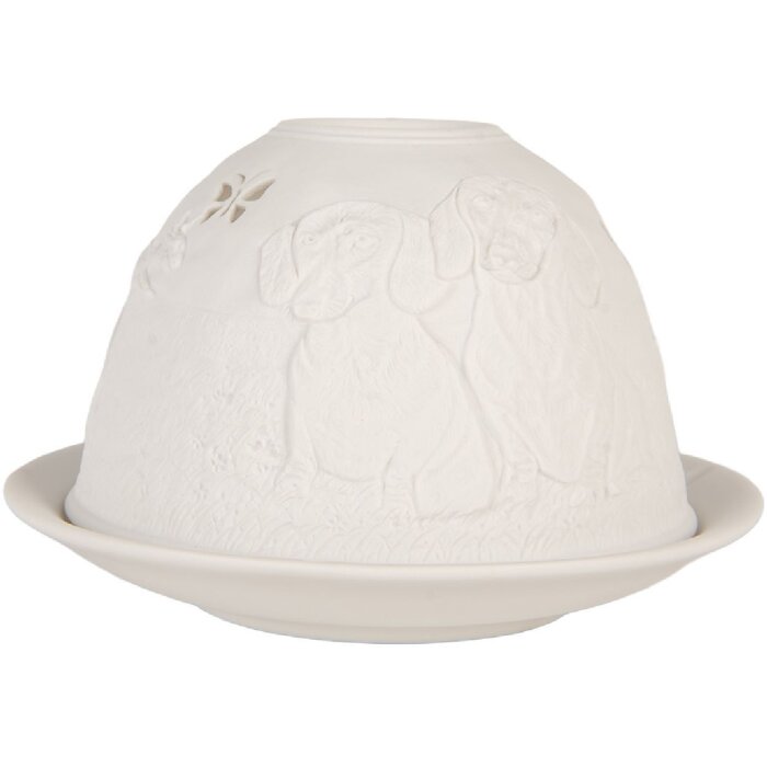 Clayre & Eef 6CE2211 Подсвечник фарфоровый Ø 12x8 см белый