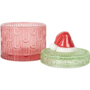 Clayre & Eef 6GL5343 Vorratsglas mit Deckel Rot Grün Ø 9x12 cm