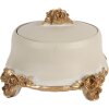 Clayre & Eef Шкатулка для украшений Ø 14x9 см Бежево-золотая