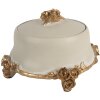 Clayre & Eef Шкатулка для украшений Ø 14x9 см Бежево-золотая