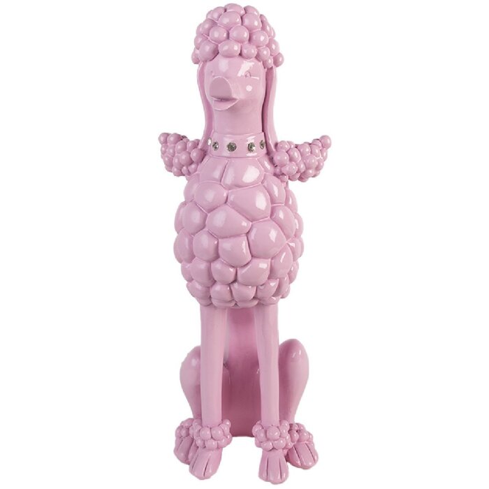 Clayre & Eef Декорация Собака Пудель 13x17x33 см Розовый