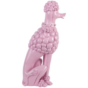 Clayre & Eef Декорация Собака Пудель 13x17x33 см Розовый