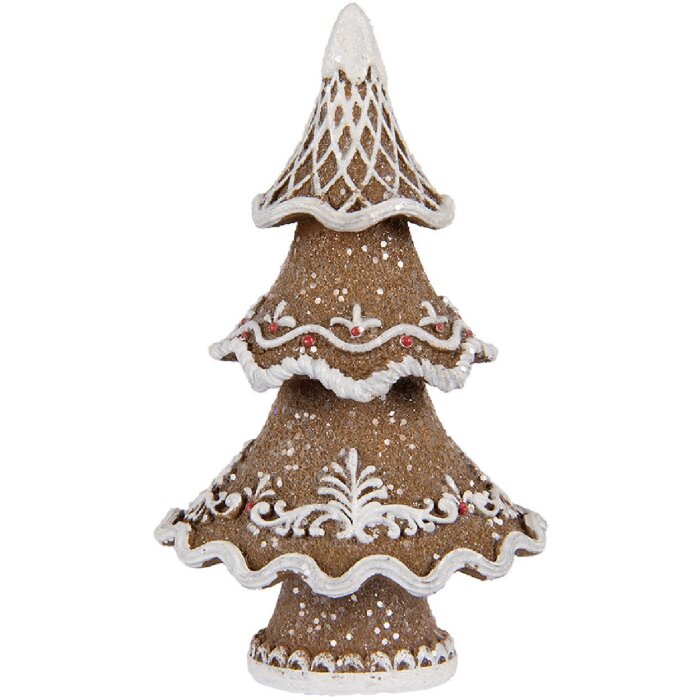 Clayre & Eef Декор Рождественская ёлка 7x5x11 см бежево-белая
