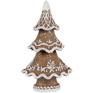 Clayre & Eef Декор Рождественская ёлка 7x5x11 см бежево-белая