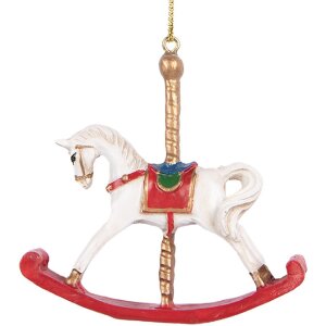 Clayre & Eef 6PR5413 Dekoration Hänger Schaukelpferd 8x2x7 cm