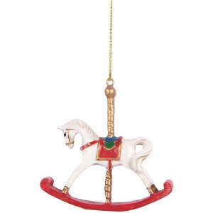 Clayre & Eef 6PR5413 Dekoration Hänger Schaukelpferd 8x2x7 cm