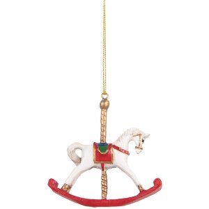 Clayre & Eef 6PR5413 Dekoration Hänger Schaukelpferd 8x2x7 cm