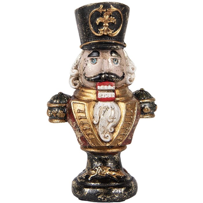 Clayre & Eef Декоративная бюста Щелкунчик 9x6x15 см Красный