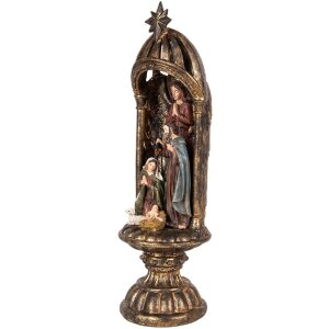 Clayre & Eef 6PR5702 Weihnachtsgruppe Ø 14x43 cm Goldfarbig Braun