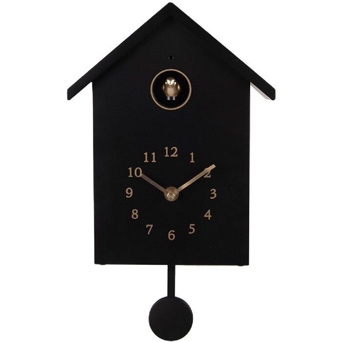 Clayre & Eef 6KL0838Z Настенные часы черные 20x10x26 см 3xAA