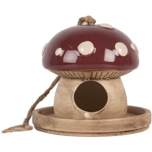 Clayre & Eef 6CE2319 Dekoration Vogelhaus beige-rot...