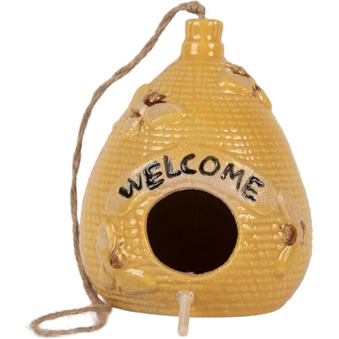Clayre & Eef 6CE2321 Декоративный скворечник Ø 11x14 см Желтый