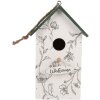 Clayre & Eef 6H2440 Скворечник 15x10x22 см Белый/Зеленый