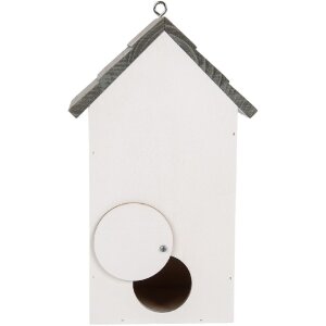 Clayre & Eef 6H2441 Скворечник 15x10x22 см белый/серый