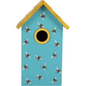 Clayre & Eef 6H2444 Vogelhaus 15x10x22 cm Blau Gelb