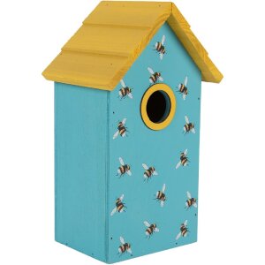 Clayre & Eef 6H2444 Vogelhaus 15x10x22 cm Blau Gelb