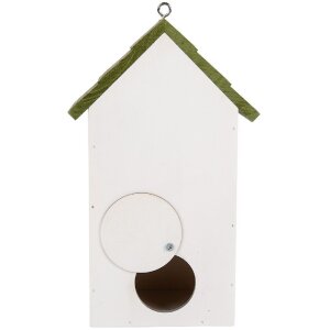 Clayre & Eef Домик для птиц 15x10x22 см Белый/Зеленый
