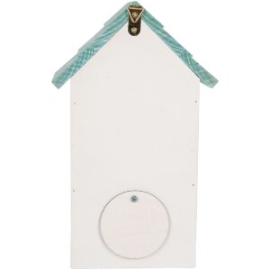Clayre & Eef 6H2451 Скворечник 15x10x22 см Бело-Бирюзовый