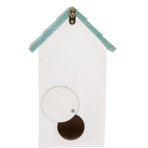 Clayre & Eef 6H2451 Скворечник 15x10x22 см Бело-Бирюзовый