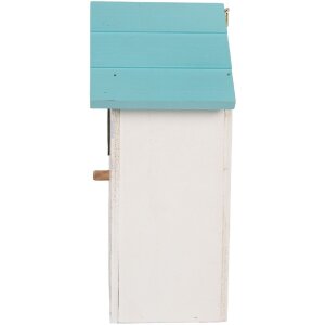 Clayre & Eef 6H2451 Скворечник 15x10x22 см Бело-Бирюзовый
