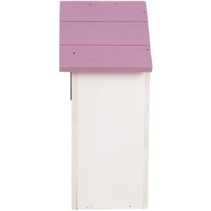 Clayre & Eef 6H2452 Скворечник 15x10x22 см Бело-розовый