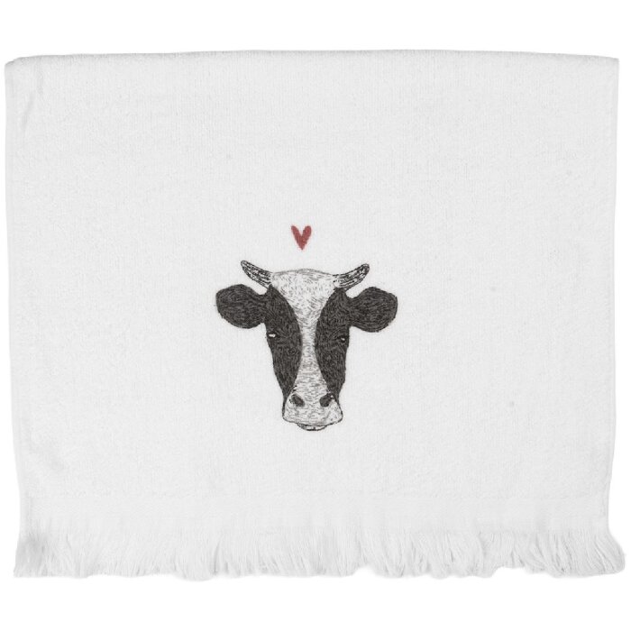 Clayre & Eef CT036 Полотенце для гостей 40x66 см белое с черным узором