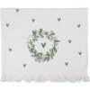 Clayre & Eef CTLNL Гостевое полотенце 40х66 см бело-зелёное