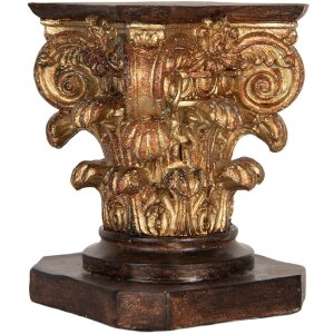 Clayre & Eef 6PR5581 Sockel 12x12x16 cm Braun-Gold