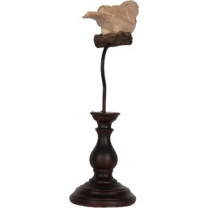 Clayre & Eef Декорация Птица 12x7x21 см Бежево-коричневая