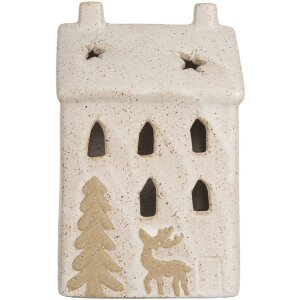 Clayre & Eef 6CE2176M Dekoration Haus mit LED 9x7x15 cm