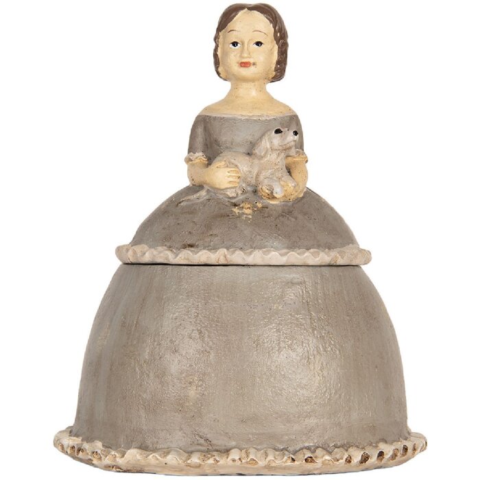 Clayre & Eef Декофигура Женщина 19x16x22 см Бежево-серый