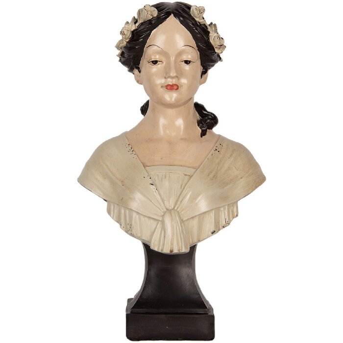 Clayre & Eef 6PR5550 Dekoration Büste Frau 18x12x31 cm Beige/Braun
