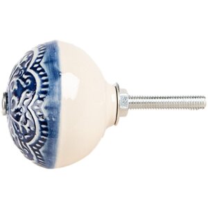 Clayre & Eef 66272 Türknopf Blau Beige Ø...