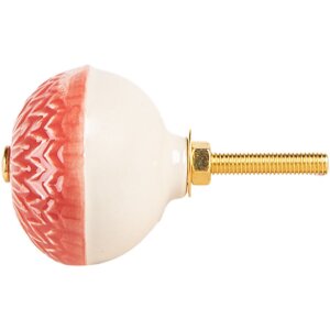 Clayre & Eef 66273 Türknopf rot-beige Ø...