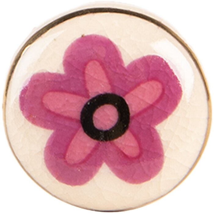 Clayre & Eef 66276 Дверная ручка Ø 3x3 см Бежево-Розовая