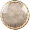 Clayre & Eef 66281G Türknopf Ø 3x3 cm / Höhe S3 cm Grau-Goldfarbig