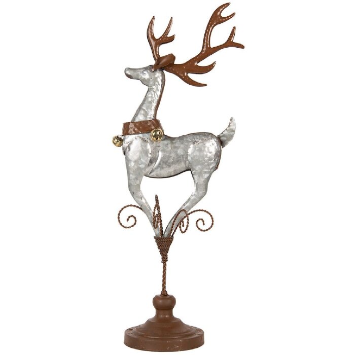 Clayre & Eef Олень 24x24x68 см, Железо, Серый