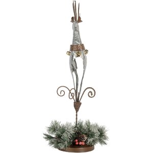 Clayre & Eef Олень 24x24x68 см, Железо, Серый