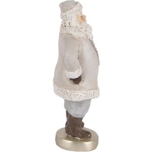 Clayre & Eef Фигурка Санта Клаус 8x6x15 см Серая