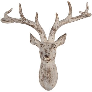 Clayre & Eef 6PR5522 Wanddekoration Hirsch 33x16x37 cm