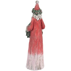 Clayre & Eef 6PR5527 Dekoration Weihnachtsmann Rot und Grün 7x6x24 cm