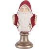 Clayre & Eef Декоративный бюст Дед Мороз 10x9x19 см Красный и Белый