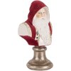 Clayre & Eef Декоративный бюст Дед Мороз 10x9x19 см Красный и Белый