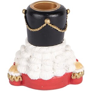 Clayre & Eef Подсвечник "Щелкунчик" 8x6x9 см Красный и Белый