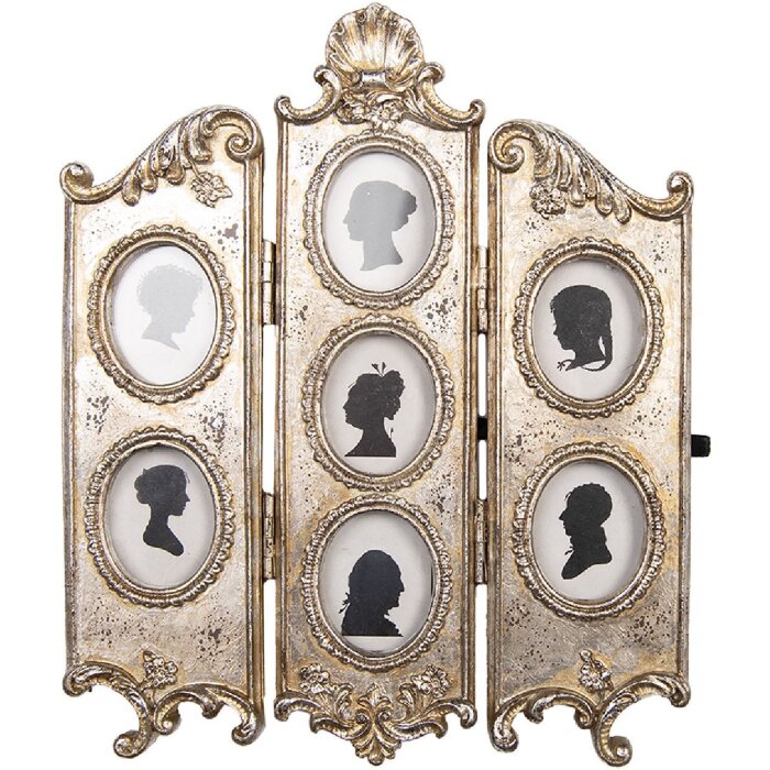 Clayre & Eef 2F1323 Fotorahmen 19x2x23 cm silberfarben 7 Fotos