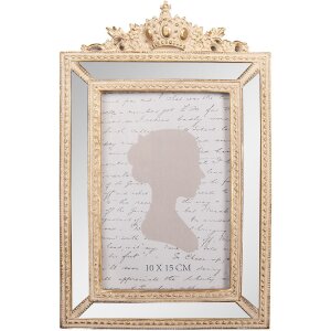 Clayre & Eef 2F1324 Fotorahmen 15x2x23 cm Goldfarbig Beige 10x15 cm