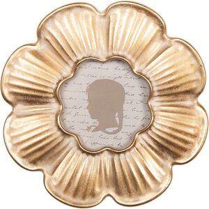 Clayre & Eef 2F1332 Fotorahmen Ø 15x2 cm / Ø 8 cm Goldfarbig